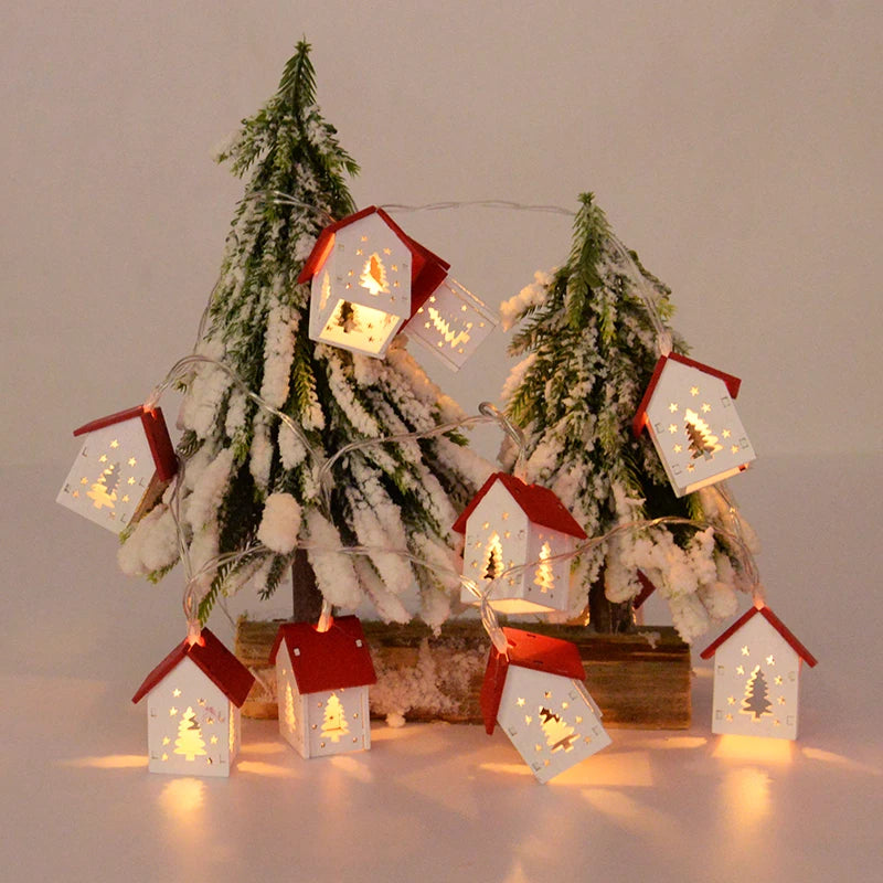 Christmas Wooden House LED String Lights - Fugazi 