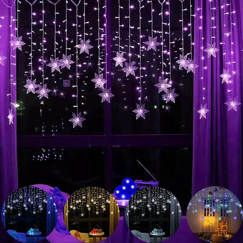 Snowflake LED Curtain String Lights - Fugazi 