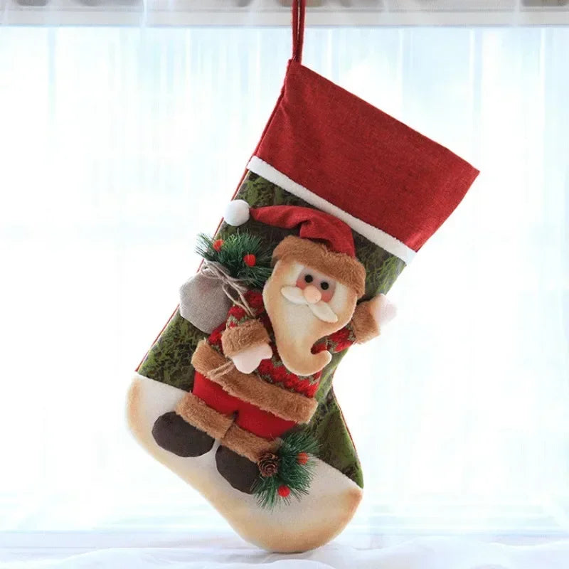 Christmas Stocking Gift Bag - Snowman, Santa, Elk Designs - Fugazi 